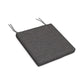 A rectangular dark gray POLYWOOD® XPWS0149 Seat Cushion with two protruding metal wires, set against a plain white background.