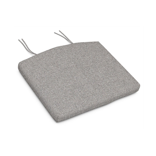 A light gray textured POLYWOOD Adirondack chair XPWS0153 seat cushion with two fabric ties, shown against a white background.