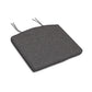 A square gray POLYWOOD® XPWS0153 Seat Cushion with two tie strings on each corner, displayed on a white background.
