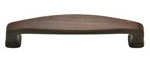 A dark brown wooden handle on a white background.