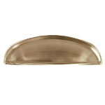 A brass handle on a white background.