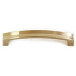 A brass handle on a white background.