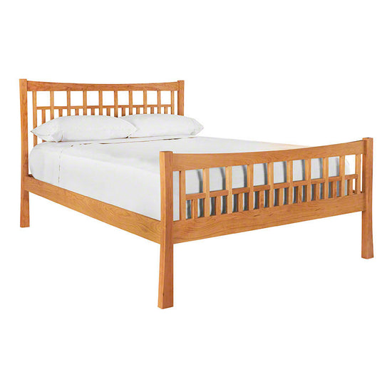 A wooden bed frame.