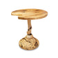 Creemee Artisan Table by David Holzapfel, featuring a round Vermont hardwood top and unique spiral pedestal in an organic, handcrafted design.