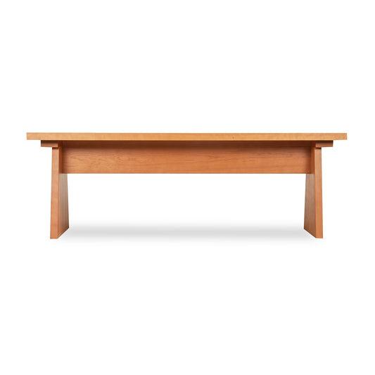 Custom Modern Designer Bench by Lyndon Furniture with Vermont-inspired sturdy legs and sleek, handcrafted details; American-made quality furniture.