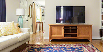 A living room with a tv.