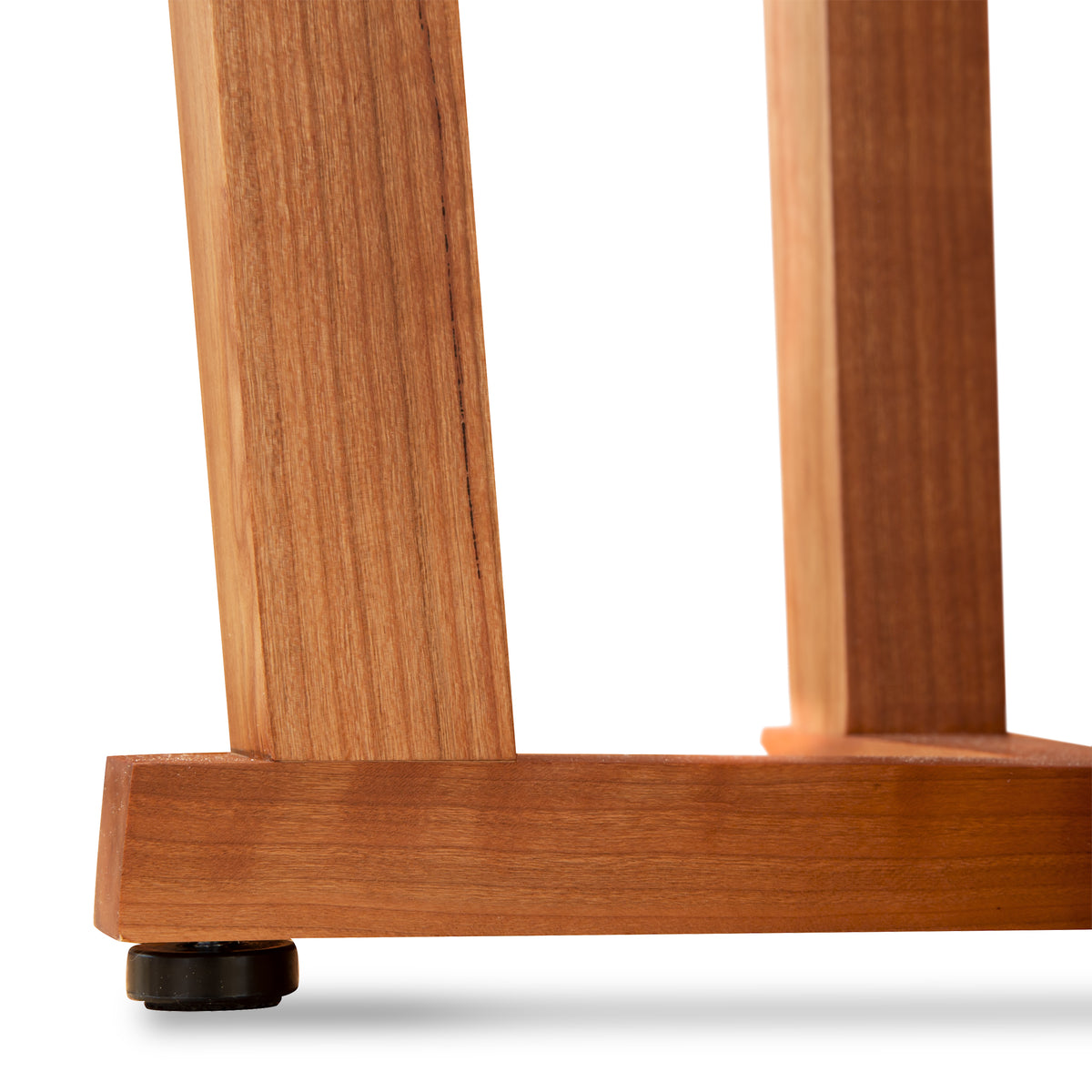 Detail of Mike Messer Cherry & Walnut Artisan End Table legs and base, highlighting premium wood craftsmanship and elegant design.