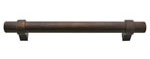 A dark brown metal tube on a white background.